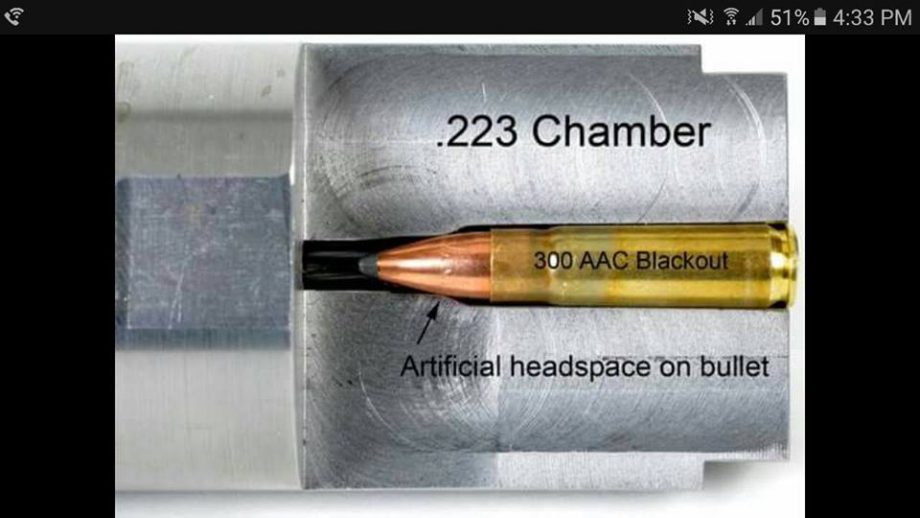 .300 Blackout Cartridge in .223 Remington Chamber